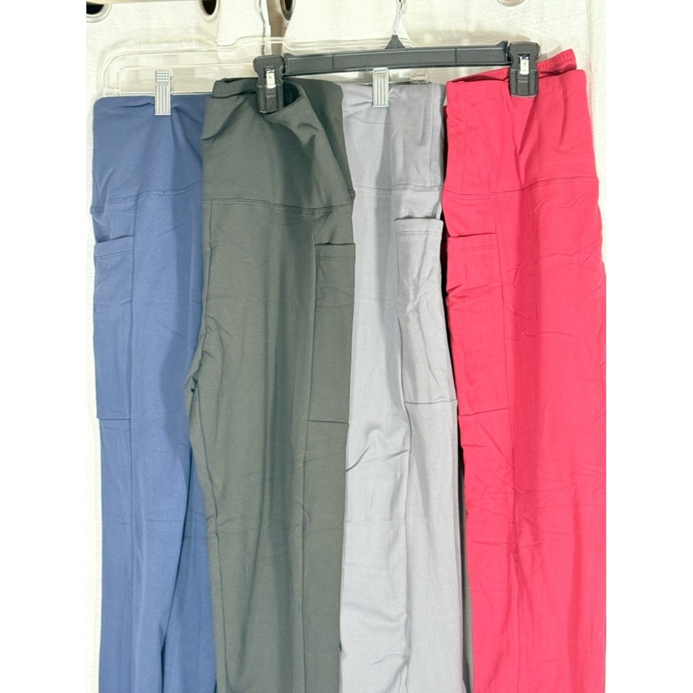NEW‎ super soft 4 pair leggings light fleece line Black Gray Navy Red size L - Picture 6 of 6